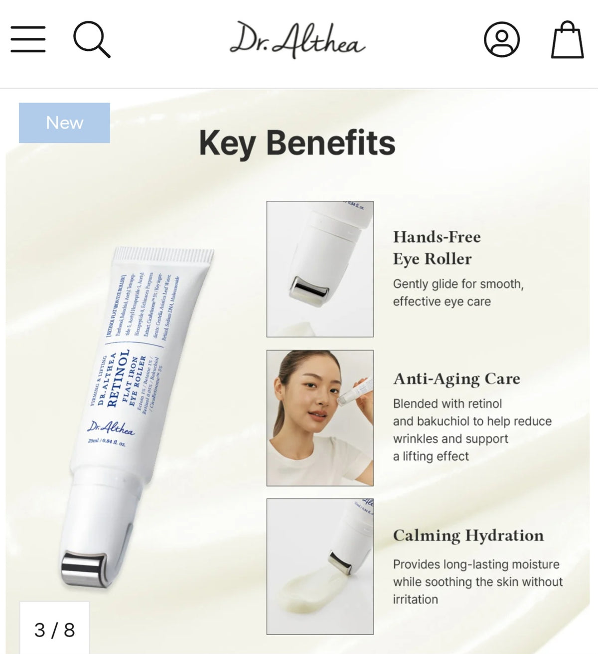 DR.ALTHEA RETINOL FLAT IRON EYE ROLLER